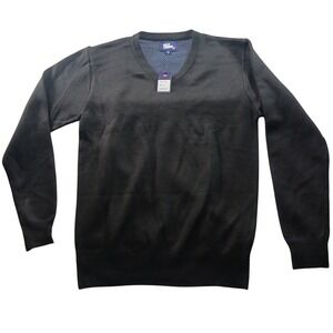 Billy London UK Mens V-Neck Sweater Black Long Sleeve Knit Size M 1802